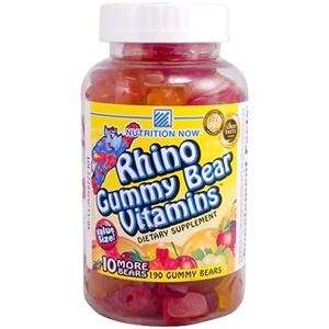  Nutrition Now Rhino Gummy Bear Vitamins, 190 Gummy Bears 