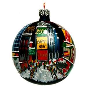   York Times Square   Hand Painted Glass Ball Ornament: Home & Kitchen