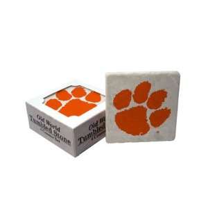 Clemson Tigers Tumbled Stone Coaster Set:  Sports 