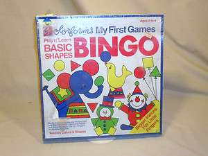 Colorforms Basic Shapes Bingo Game SEALED 1987 My First Game  
