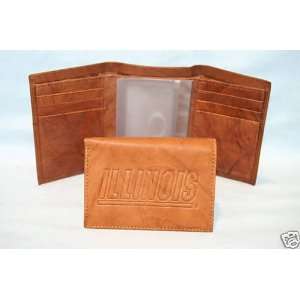  ILLINOIS ILLINI Leather TriFold Wallet NEW! br3 