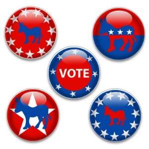    Decorative Magnets or Push Pins 5 Big Democrats: Kitchen & Dining