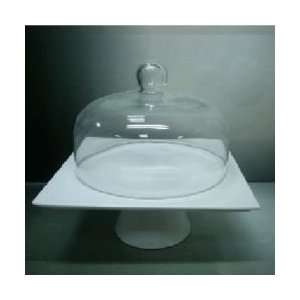  Large Square Cake Stand With Glass Dome