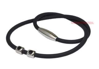 20 Inch Rubber or Leather Cord Necklaces Steel Barrels  