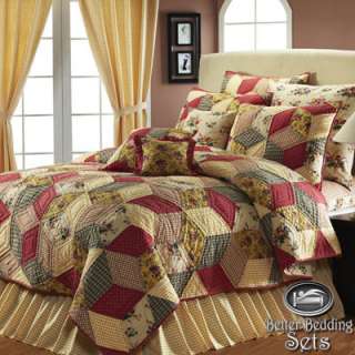   Queen Cal King Size Quilt Bed Collection Linen Bedding Set  
