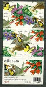 Sheet of 20 Pollination Birds Bees Butterfly 41 Cent Stamps 4 designs 