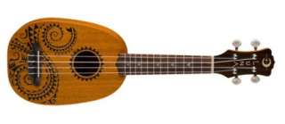 NEW LUNA QUALITY HAWAIIAN PINEAPPLE ETCHED TATOO SOPRANO MAHOGANY 