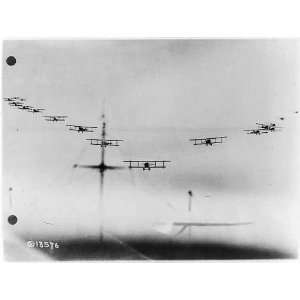  View of biplanes flying in formation, c1914 1918