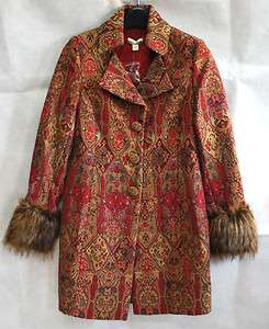 Andrea Behar Boston Proper Winter Jacket Coat Fur Sleeves XS, S, M, L 