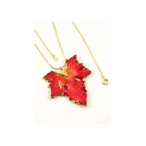    REAL LEAF Bitter Melon Necklace Pendant Burnt & Chain Jewelry