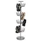 Chrome Revolving 4 Tier Shoe Tree Organizer Storage NEW