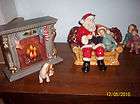 Santa Clause Fireplace Couch Kids 4 piece Christmas Decor.