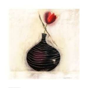  Tulip In Black Vase I   Poster by Marilyn Robertson (20 x 