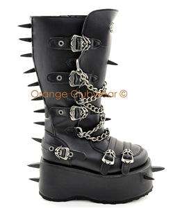   WICKED 808 Mens Spiked Gothic Knee Rave Boots 885487457857  