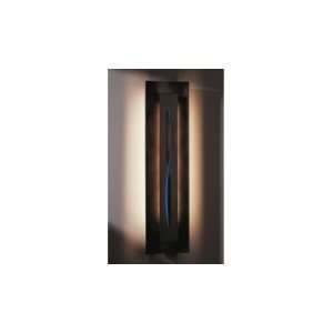   Gallery 3 Light Wall Sconce in Black with Blue glass