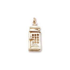  Rembrandt Charms Phone Booth Charm, 14K Yellow Gold 