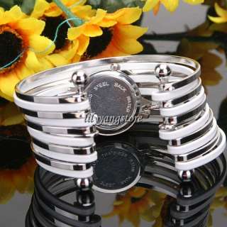 Stainless Steel Band Women Quartz Bangle Wristwatch Bracelet Fashion 