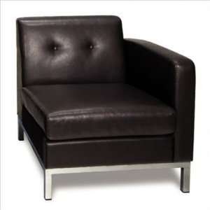   Wall Street Single Arm Chair (RAF) (Set of 2) Upholstery: Black: Home