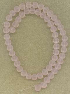 Pink Frosted Beach Sea Glass 6mm Round Beads  