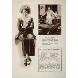  1931 Clara Bow Silent Movie Star Deviled Oysters Recipe 