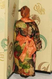 Rare Antique Asian Japanese Leather Geisha Figure Doll  