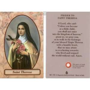  Saint Theresa Relic Holy Card from Italy 