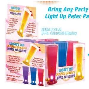  LIGHT UP PETER PARTY BEER GLASS 6 PC DISPLAY: Health 