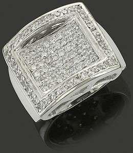   /Rhodium Plated MicroPave Bling CZ Fancy Cubic Zirconia Hip Hop Ring