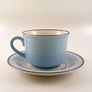 Mikasa Jewel Stone BLUE CLOUD Cup & Saucer Set  Kitchen 
