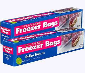 24 Smart Choice Reclosable Freezer Storage Bags Gallon Size 10.5 x11 
