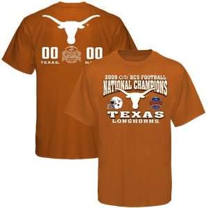 Texas Longhorns Youth Focal Orange 2009 BCS National Champions Score 