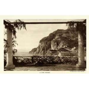  1922 Print Capri Italy Column Terrace Landscape View 