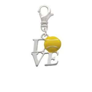  Silver Love with Tennis Ball Clip On Charm: Arts, Crafts 