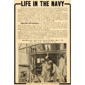   Ad Bureau Navigation Navy Firing Pounder Ship   Original Print Ad