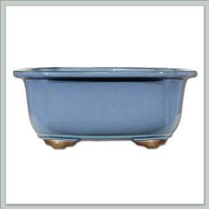    Blue Ceramic Bonsai Pot  Oval   Houtoku Brand Patio, Lawn & Garden
