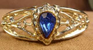 Vtg Goldtone Blue AB Pink Rhinestone Pearl 2 Pc Bracelet Lot  