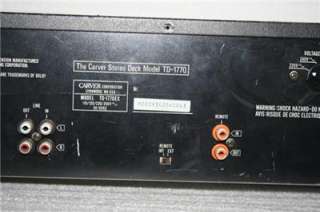 CARVER Three Head Cassette Deck TD 1770 HX PRO  