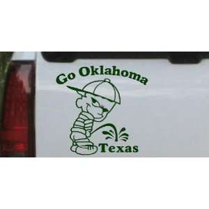 Dark Green 10in X 10.0in    Go Oklahoma Pee On Texas Car Window Wall 
