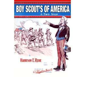  Boy Scouts of America 12X18 Art Paper with Gold Frame 