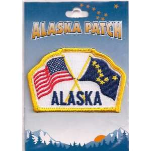  Alaska Iron On Patch w/Alaska & USA Flags Arts, Crafts & Sewing