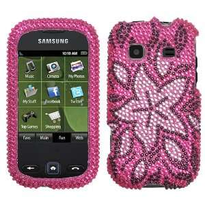  Tasteful Flowers Diamante Protector Cover for SAMSUNG M380 