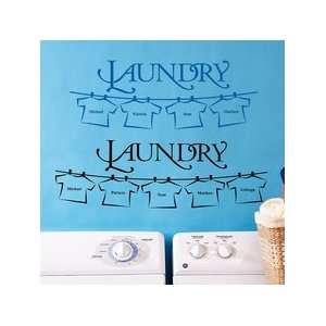 Laundry Line 2 Name Black Personalized Vinyl Wall D cor