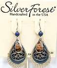 Green Blue Blowfish Dangle Earrings New Made in USA  