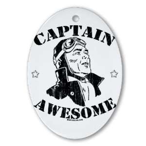  Captain Awesome Funny Oval Ornament by 