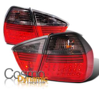 RED/SMOKE LED TAIL LIGHTS for 05 08 BMW E90 325/328/335  