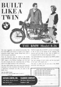1960 BMW R 26 Motorcycle Original Ad  