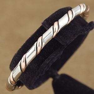 Native American Sterling & Copper Bracelet by Tahe  
