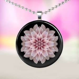 Flower Chakra Mandala Glass Necklace Pendant F39  