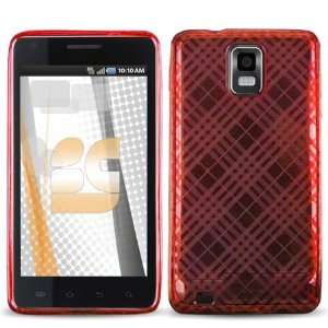 Infuse 4G Design TPU Rubber Skin Case Cover   RED Cross Plaid Pattern 