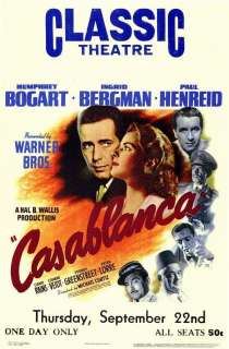 Casablanca 27 x 40 Movie Poster, Bogart, Bergman, E  